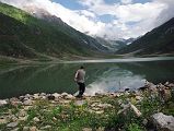 14 Jerome Ryan Skipping Rocks On Lake Saiful Maluk In Kaghan Valley  Lake Saiful Maluk (3200m) is the most popular lake in Pakistan ... for middle-class Pakistanis that is. They arrived in jeeps, small buses, and on foot, swarming the lake, and vastly outnumbering the one and only foreigner. Jerome Ryan skipped rocks on the lake.